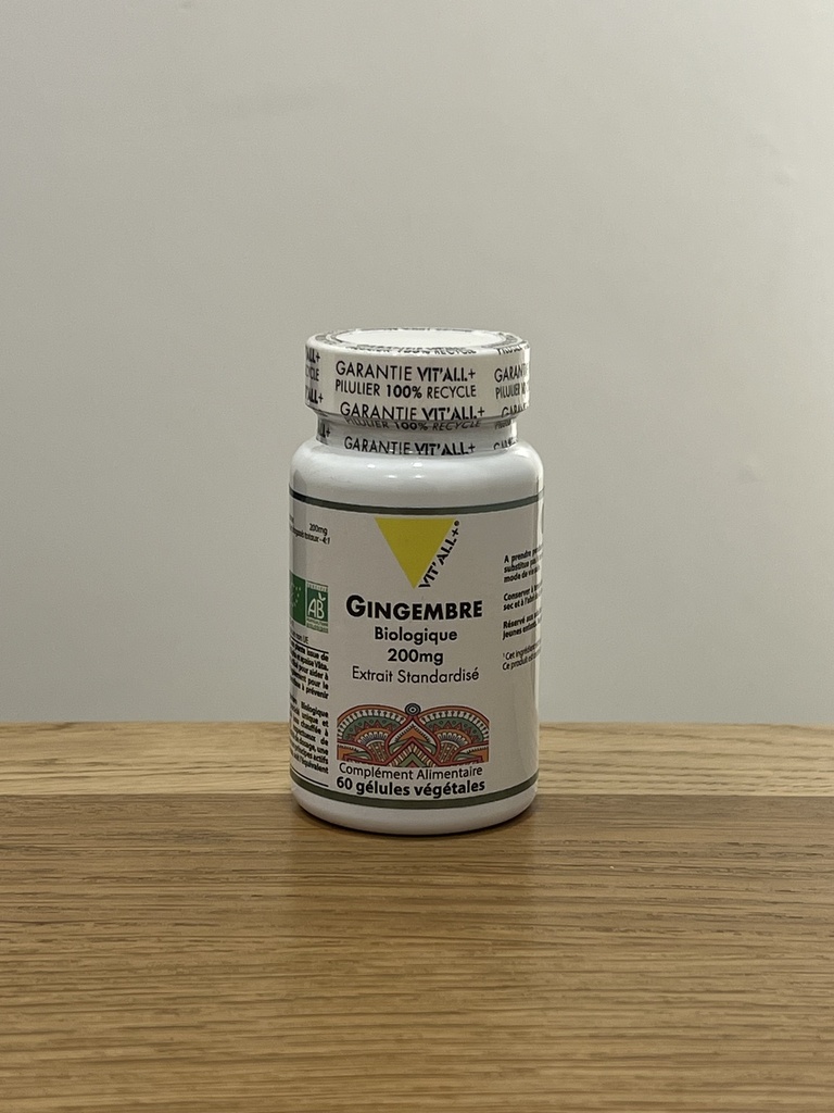 Gingembre BIO 200mg Extrait standardisé VIT'ALL PLUS 