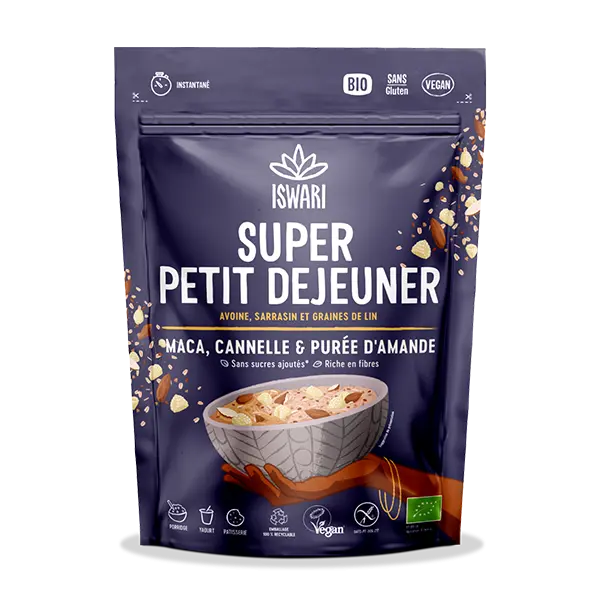 Super Petit Déjeûner Maca Cannelle & Purée d'Amandes ISWARI