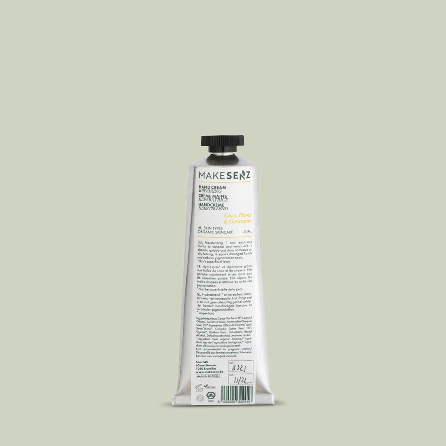 Crème Mains (Coco/Chanvre/Géranium) 50ml MAKESENZ