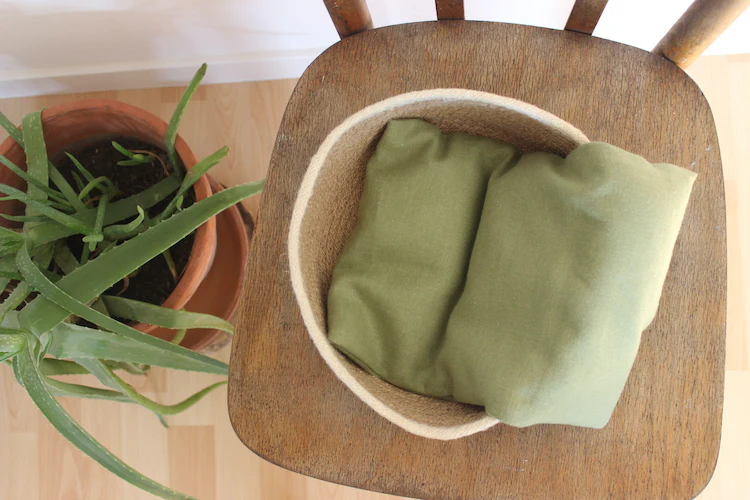 Bouillotte Sèche en graines de lin (Taille M) (Lin Vert Olive) - LE GANG DES FOUGERES