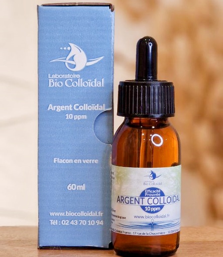 Argent Colloïdal 10ppm - Compte-goutte 60ml BIO COLLOÏDAL