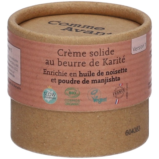 Crème solide à l'huile de noisette 50gr COMME AVANT
