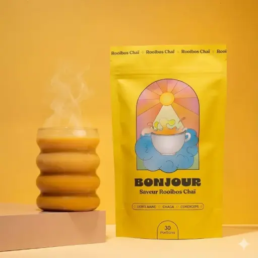 Super Café "Rooibos Chai" aux champignons adaptogènes BONJOUR